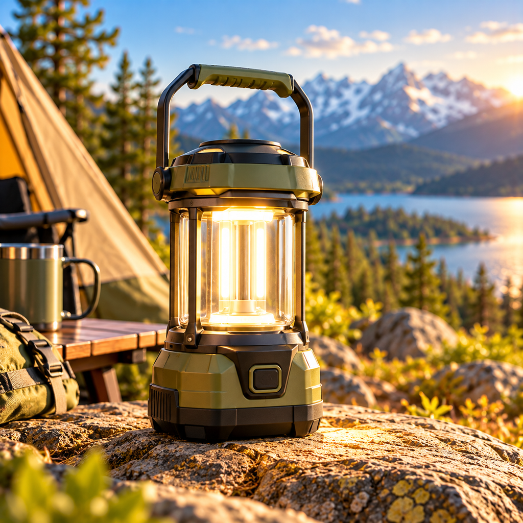 CALVEXOD™ CampGlow Rechargeable LED Camping Lantern – Dimmable Portable Tent Light with Hanging Handle & USB-C Charging