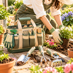 CALVEXOD™ FieldForm Garden Tool Set – 5-Piece Aluminum Gardening Hand Tools with Pruning Shears, Trowel, Transplanter, Cultivator & Storage Tote