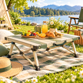 CALVEXOD™ Parkside Low Folding Picnic Table – Portable Aluminum Outdoor Table with Carry Handle for Picnics, Camping, Beach & Patio