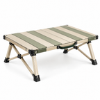 CALVEXOD™ Parkside Low Folding Picnic Table – Portable Aluminum Outdoor Table with Carry Handle for Picnics, Camping, Beach & Patio