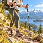CALVEXOD™ RidgeLine Trekking Poles – Pair of Adjustable Aluminum Hiking Poles with Cork-Blend Grips, Wrist Straps & Trail Baskets