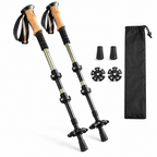 CALVEXOD™ RidgeLine Trekking Poles – Pair of Adjustable Aluminum Hiking Poles with Cork-Blend Grips, Wrist Straps & Trail Baskets